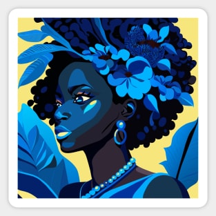 Blue flowers lady Sticker